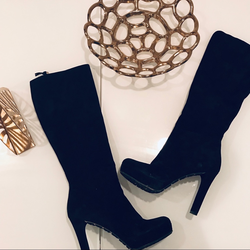 GUCCI Anouk Suede Knee High Boots 323847